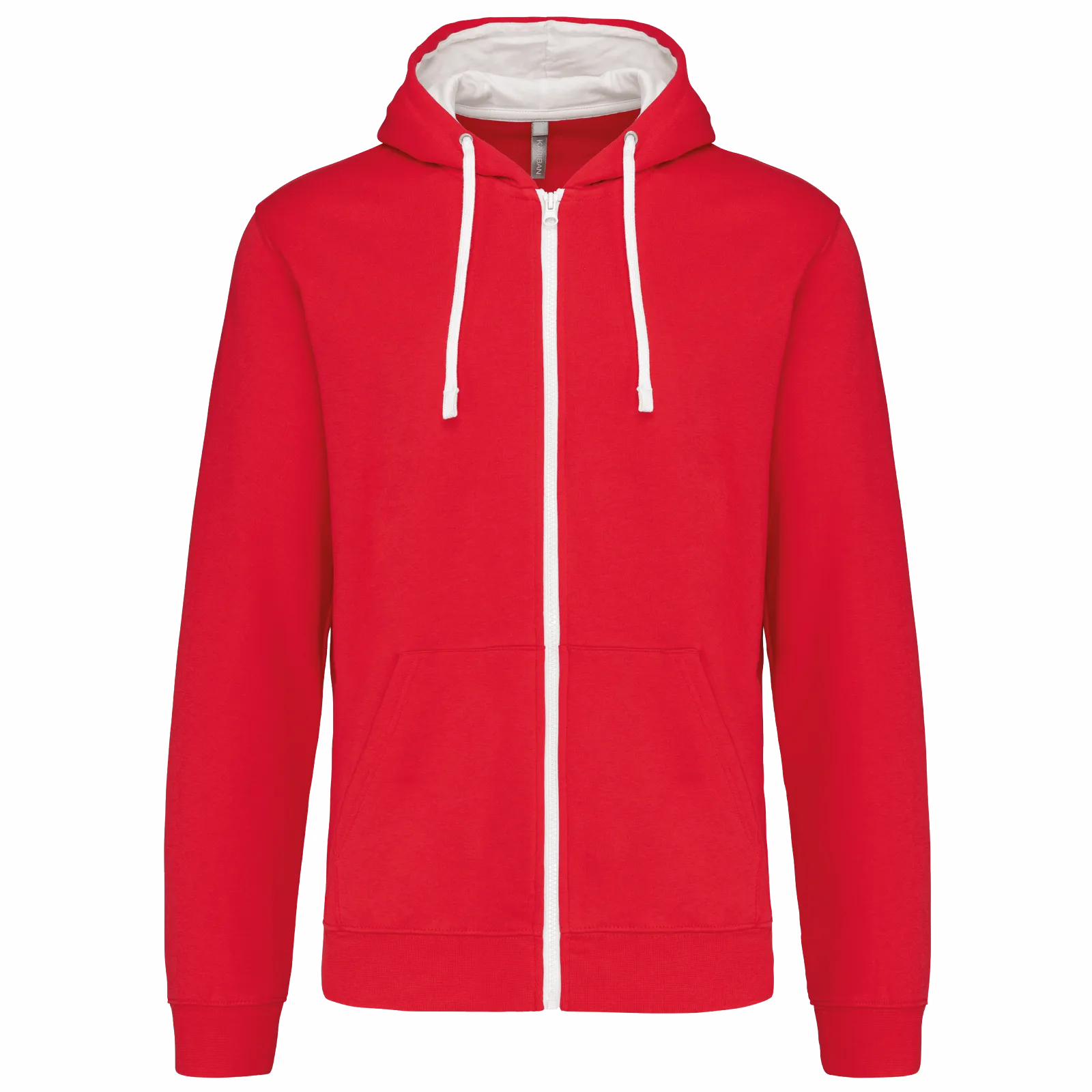 Sudadera Contraste Cremallera Completa K466 Red / White