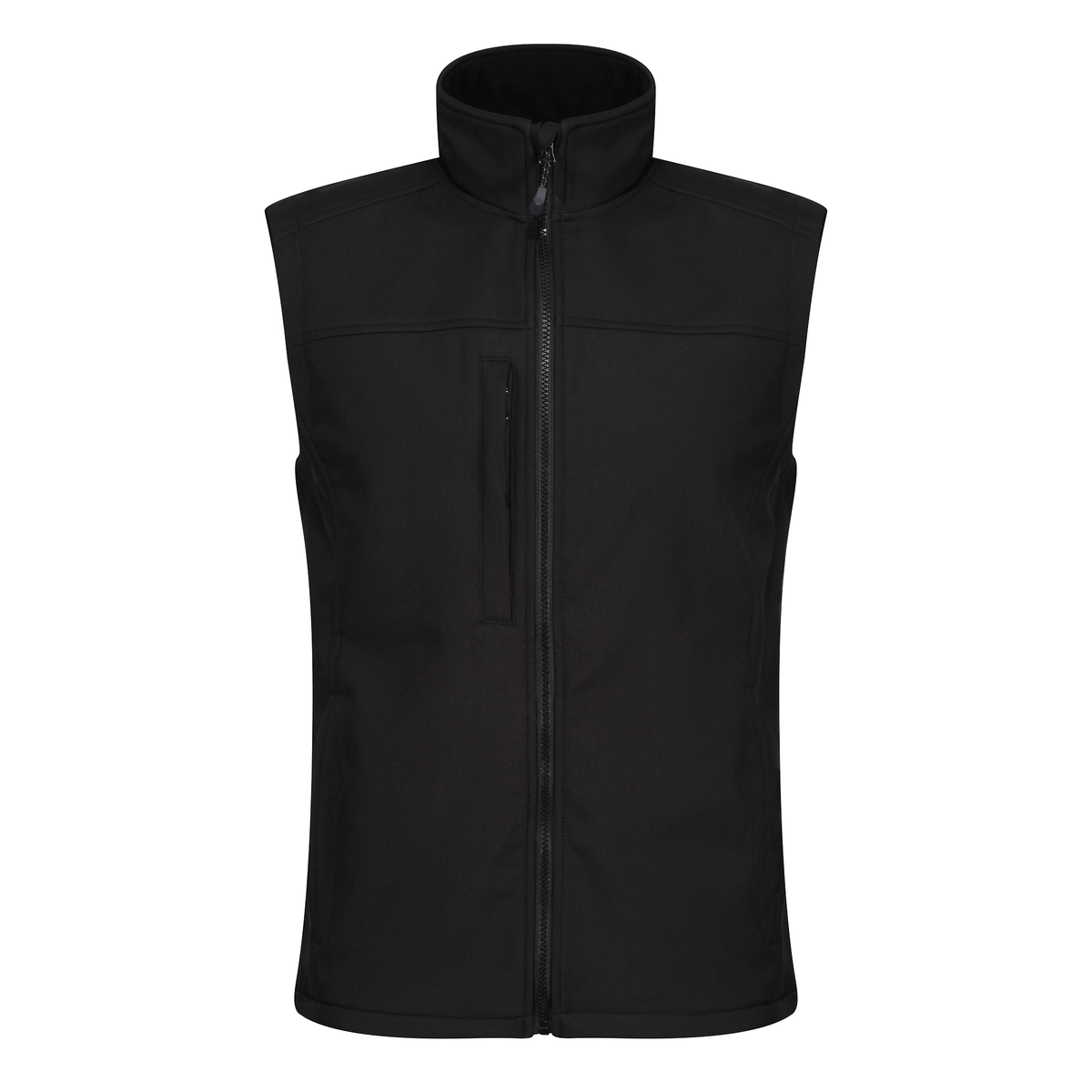 TRA788 00F All Black softshell 270 GSM, frente, fondo blanco