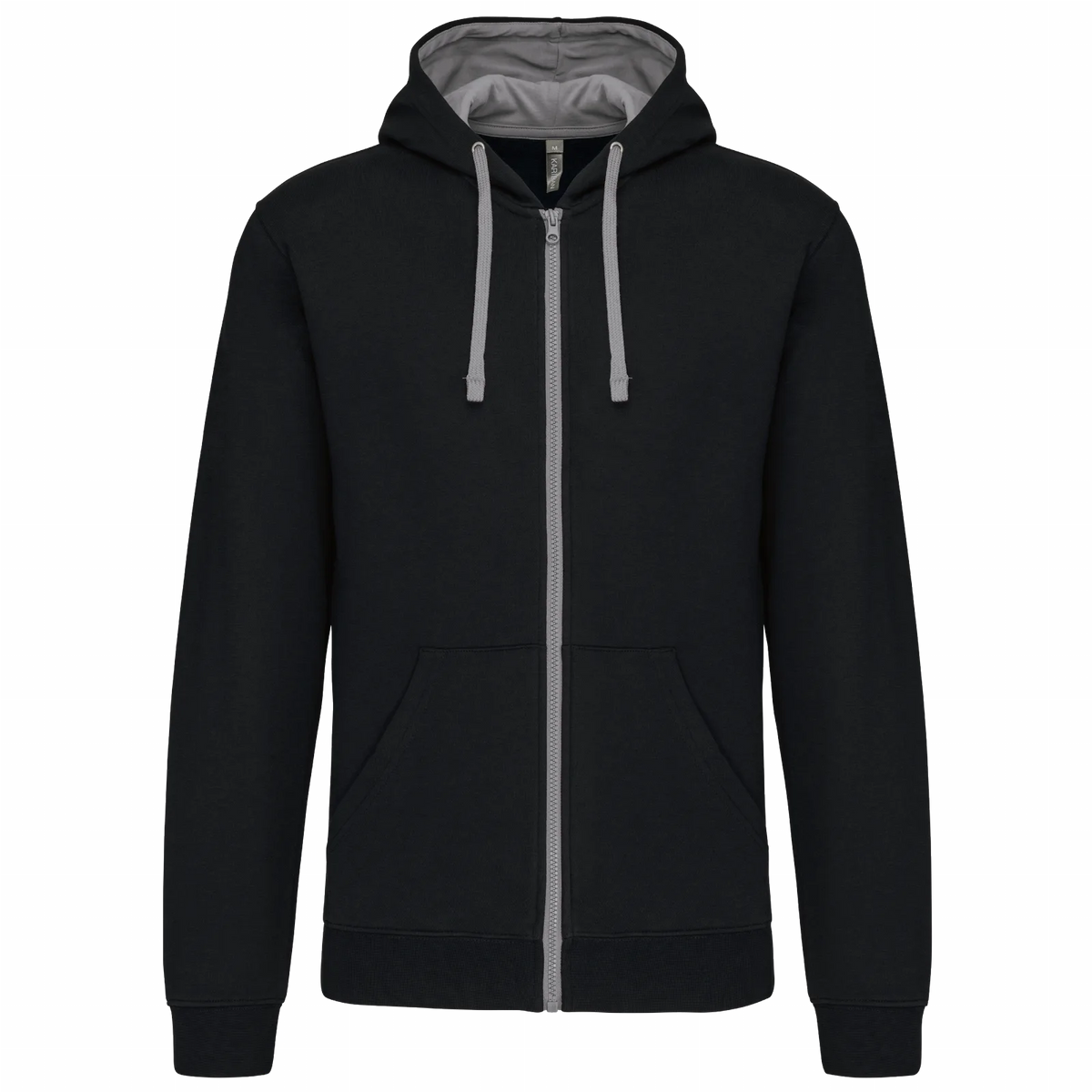 Sudadera Contraste Cremallera Completa K466 Black / Fine Grey