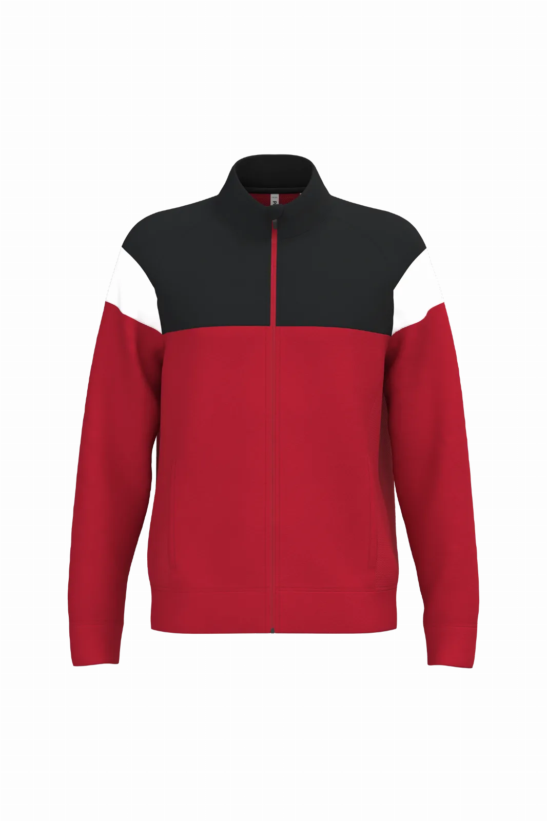 Detalle chaqueta del chándal PA390+PA1040 — Rojo / Negro + Pantalón negro