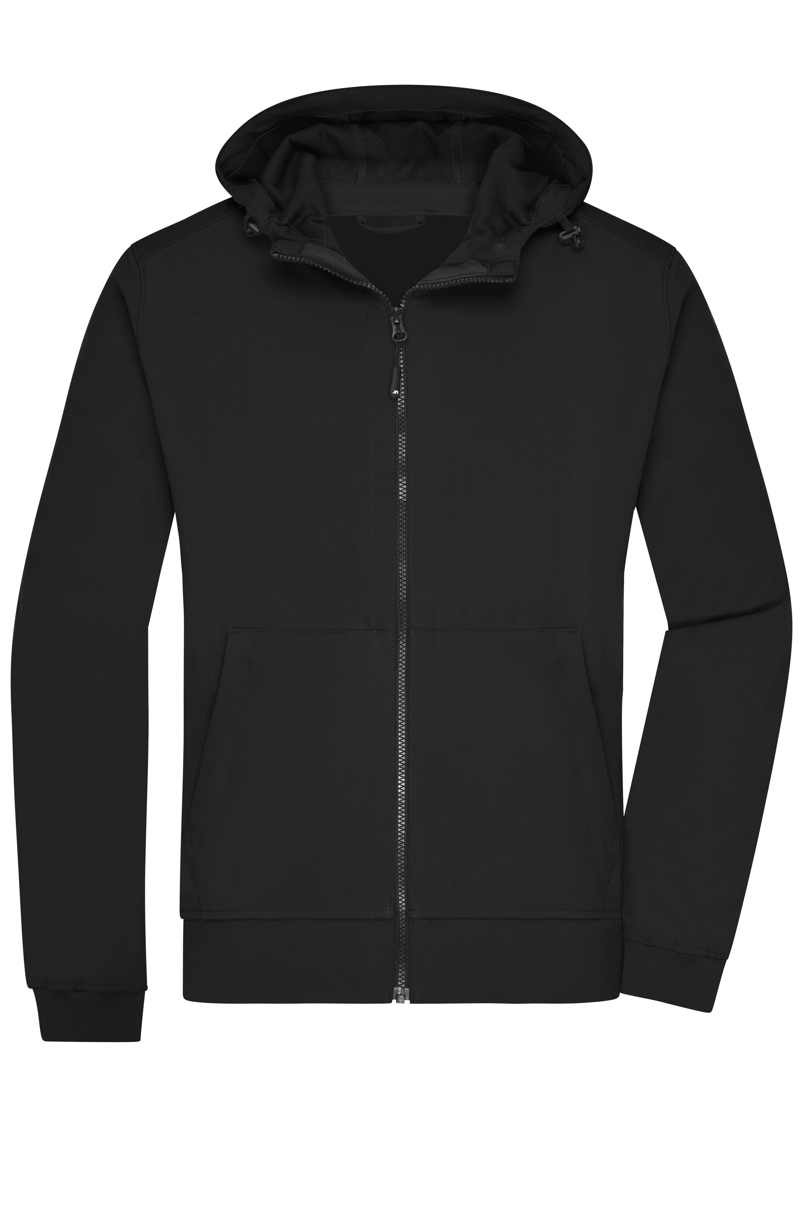 Chaqueta Softshell Deportiva con Capucha JN1146 — Black / Black