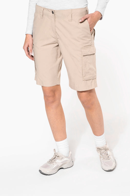 Bermuda ligera multibolsillos mujer K756 beige