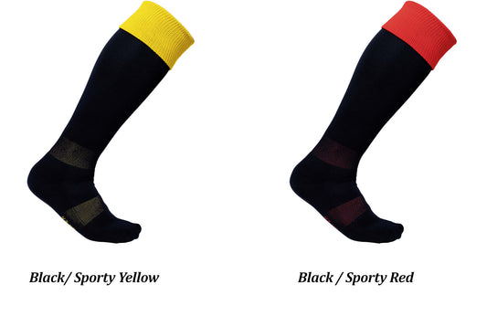 Medias deportivas bicolor PA0300 Black Sporty Red